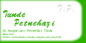 tunde petnehazi business card